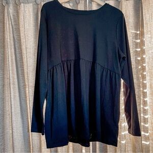 Sonoma Black Maternity Drapey Empire Waist Long Sleeve Shirt Size Large